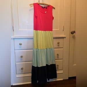 NWT Lands End Maxi XSP color-block pink green blue